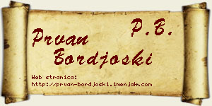 Prvan Borđoški vizit kartica